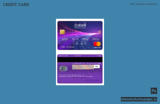 Beispielvorschau der Ecobank Mastercard im Südsudan
